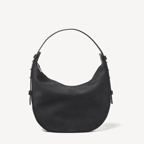 Hobo Crescent Black Suede Women Aspinal Of London Shoulder