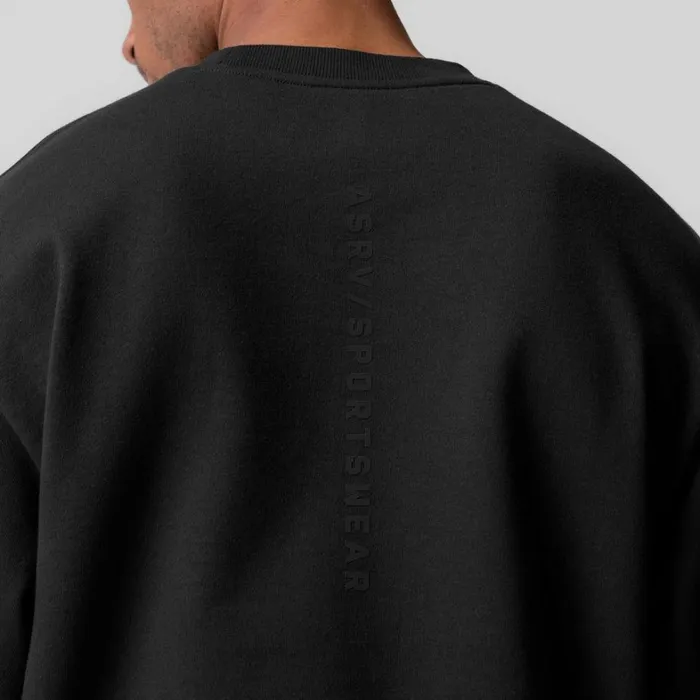Hoodies and Sweatshirts Men ASRV Herringbone Terry Crewneck Black
