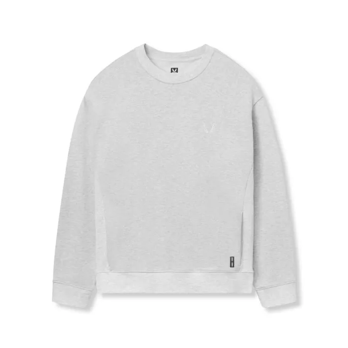 Hoodies and Sweatshirts Men ASRV Herringbone Terry Crewneck Heather Grey