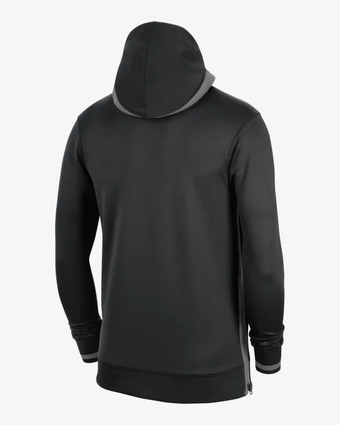 Hoodies And Sweatshirts Men Nike Brooklyn Nets Showtime Blackdark Steel Greyblackwhite