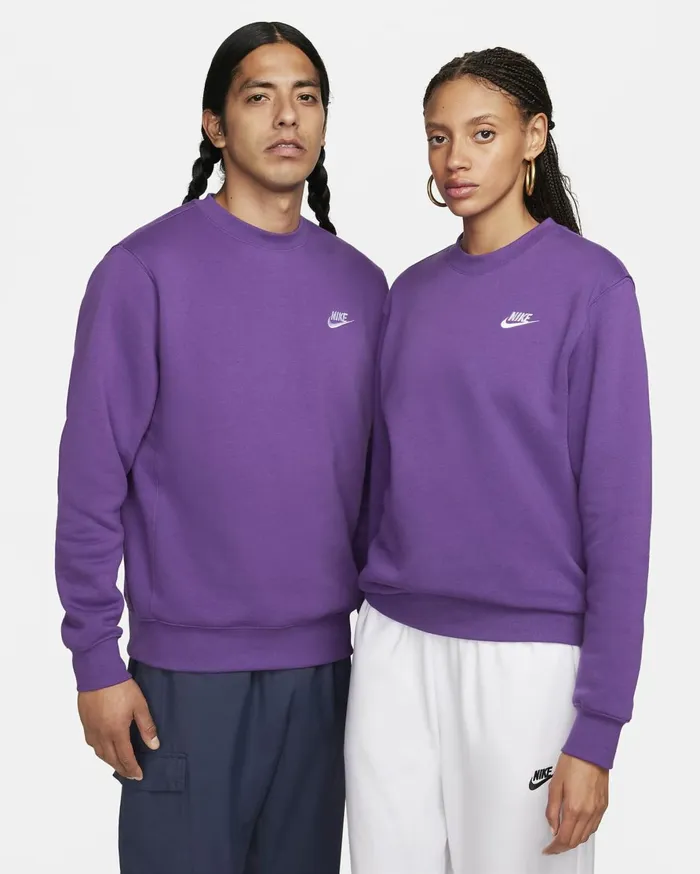 Hoodies And Sweatshirts Men Nike Sportswear Club Fleece Purple Cosmoswhite