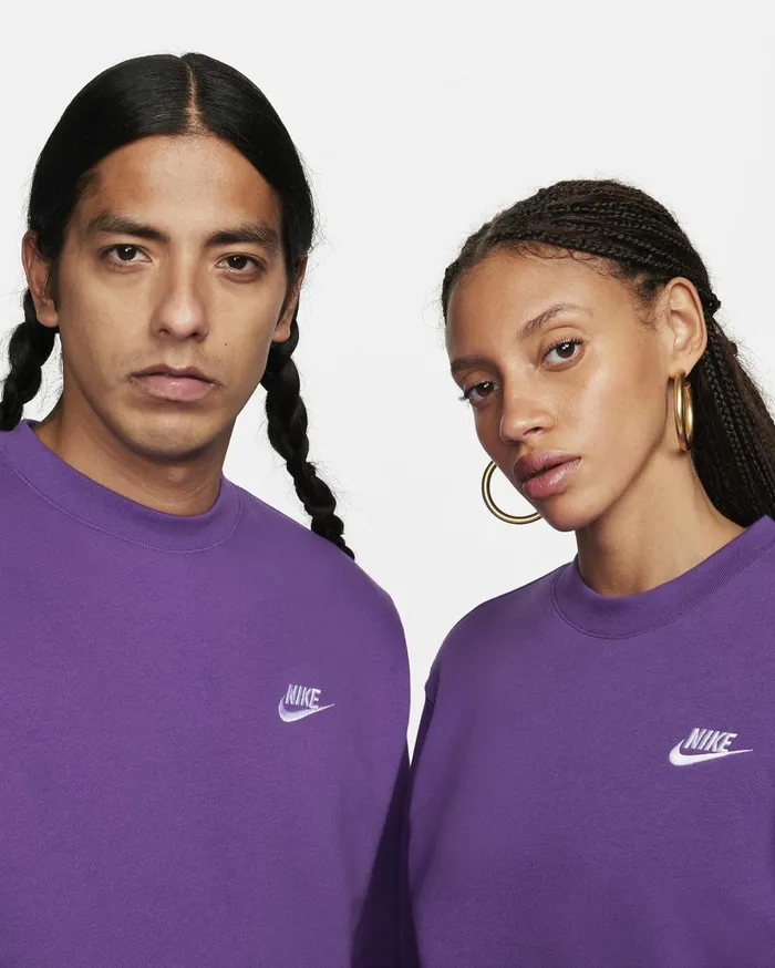 Hoodies And Sweatshirts Men Nike Sportswear Club Fleece Purple Cosmoswhite