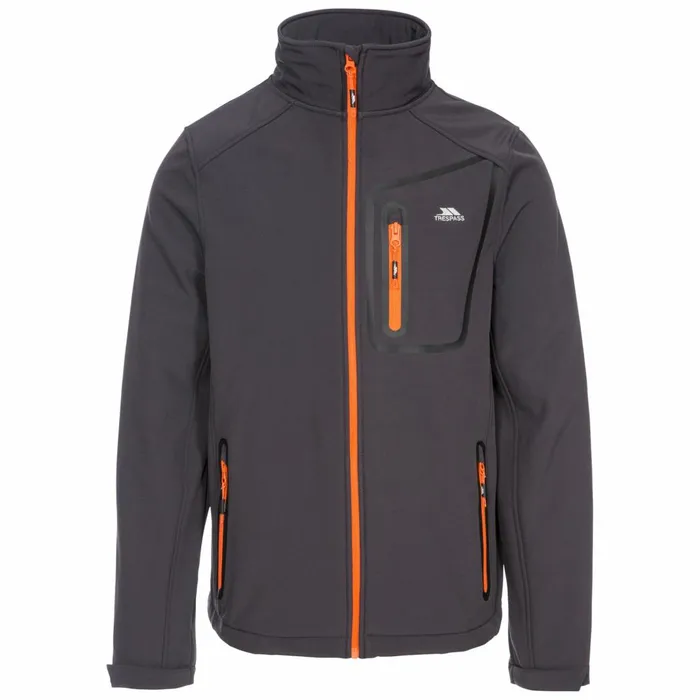 Hotham Lightweight Softshell Jacket Dark Grey Men Trespass Softshell Jackets