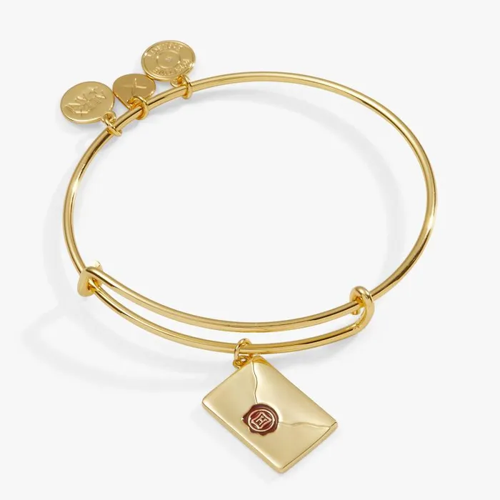 Iconic Women Alex And Ani Harry Potter Acceptance Letter Charm Bangle Gold