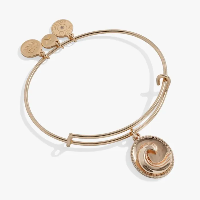 Iconic Women Alex And Ani Roll With The Tides Charm Bangle Gold