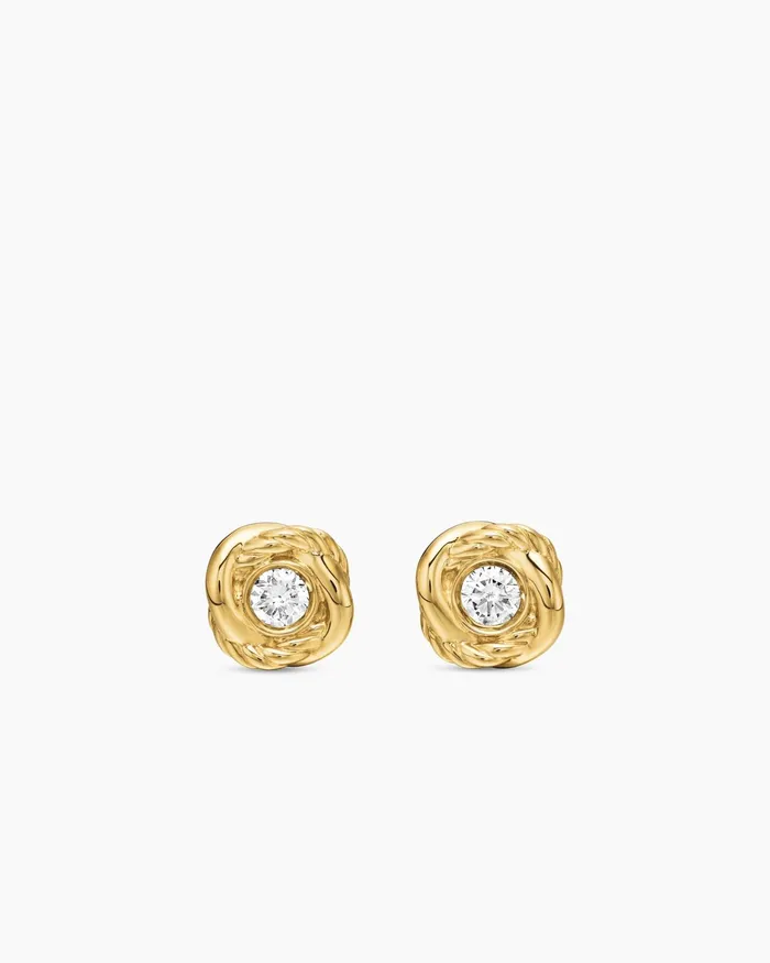 Infinity Stud Earrings In 18K Yellow Gold With Diamonds 68mm Women David Yurman Stud Infinity Stud Earrings In 18K Yellow Gold With Diamonds 68mm Women David Yurman Stud