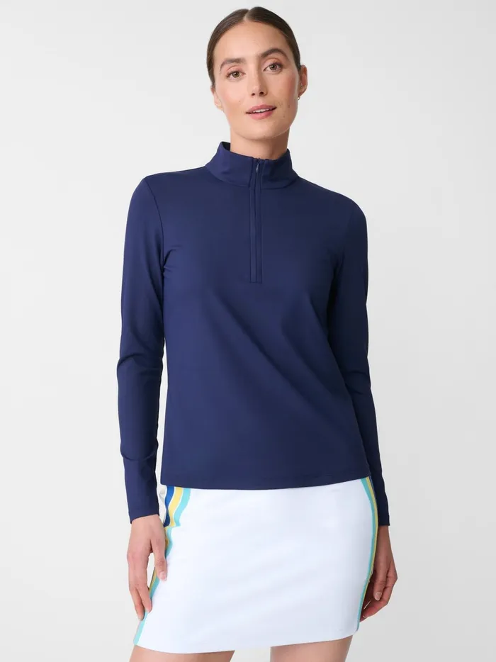 JMclaughlin Ace 14 Zip Top Navy Women Shirts and Tops