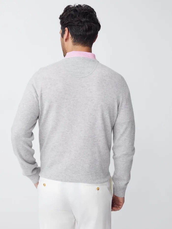 JMclaughlin Caldwell Cashmere Sweater Light Heather Gray Men Sweaters