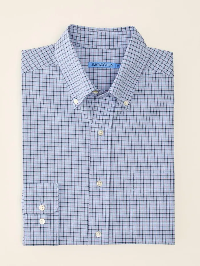 JMclaughlin Collis Classic Fit Shirt In Mini Window Pane Light Bluepinknavy Men Shirts JMclaughlin Collis Classic Fit Shirt In Mini Window Pane Light Bluepinknavy Men Shirts