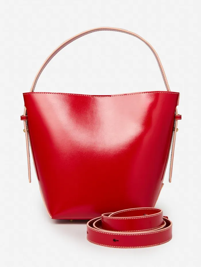 JMclaughlin Crawford Leather Bucket Bag Redpink Women Handbags