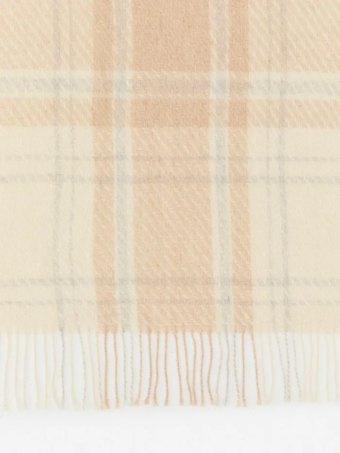 JMclaughlin Federica Scarf In Plaid Off Whitecamel Women Scarves JMclaughlin Federica Scarf In Plaid Off Whitecamel Women Scarves