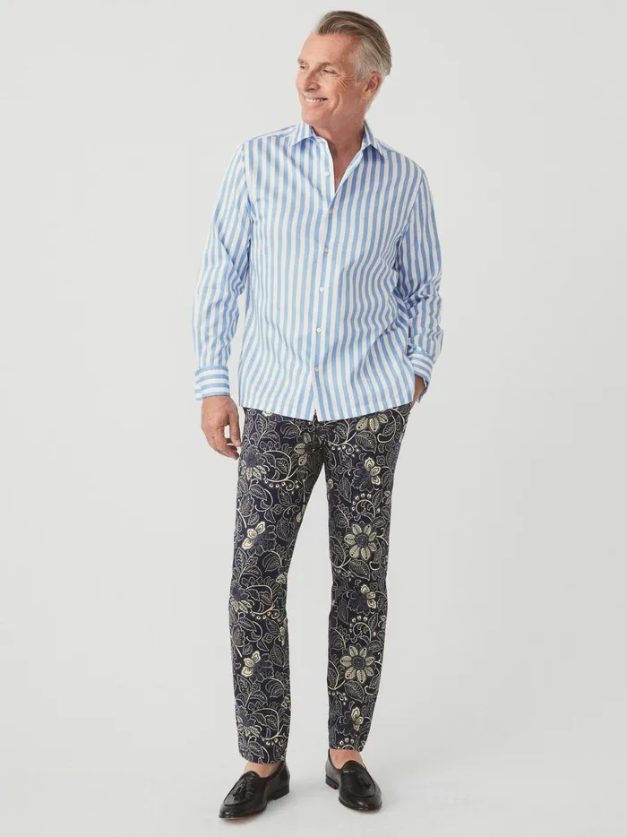 JMclaughlin Lukas Pants In Night Blooms Navyoff White Men Pants JMclaughlin Lukas Pants In Night Blooms Navyoff White Men Pants