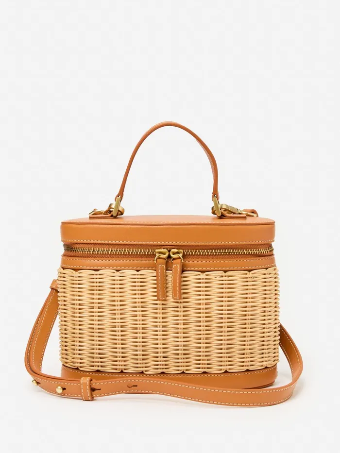 JMclaughlin Lyla Wicker Bucket Bag Natural Women Handbags