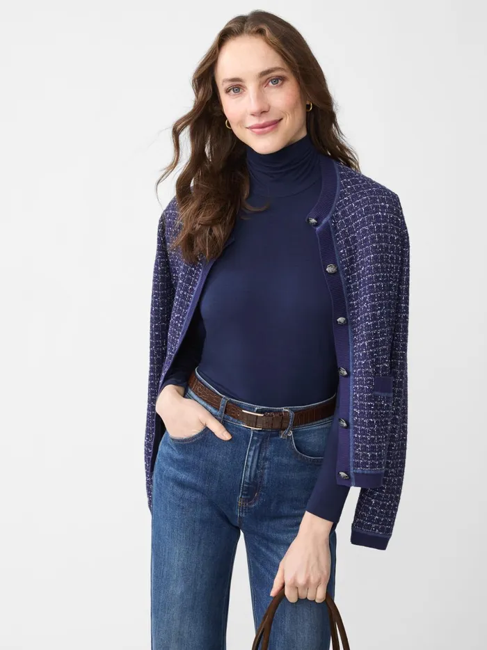 JMclaughlin Nadia Turtleneck Navy Women Shirts and Tops