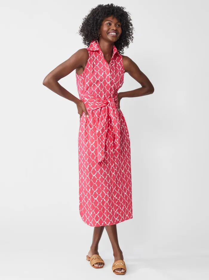 JMclaughlin Orla Sleeveless Dress In Mega Palm Spring Fuchsiapink Women Dresses