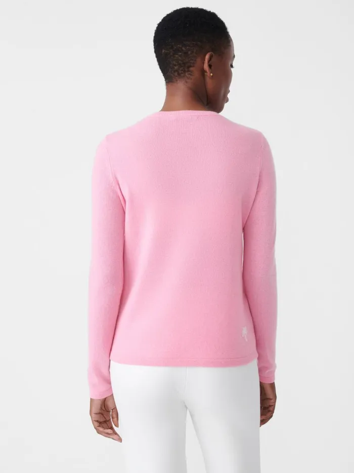 JMclaughlin Shield Cashmere Sweater In Vero Beach Pinkwhite Women Sweaters JMclaughlin Shield Cashmere Sweater In Vero Beach Pinkwhite Women Sweaters