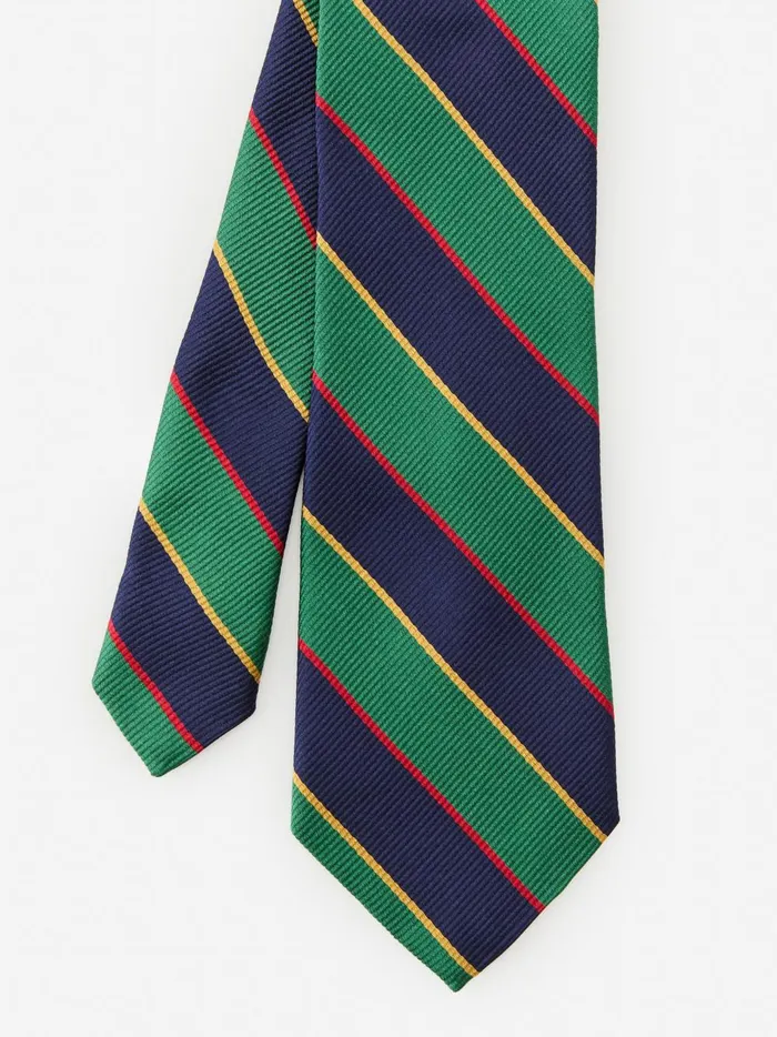 JMclaughlin Silk Tie In Stripe Greenblue Men Ties