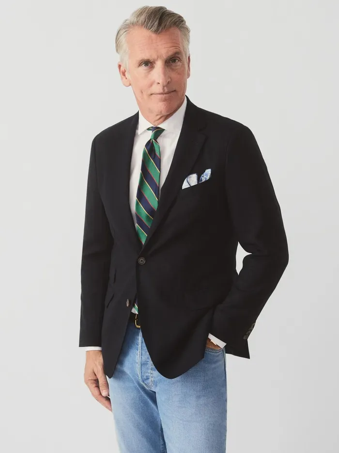 JMclaughlin Suffolk 3Season Blazer Dark Navy Men Jackets and Outerwear