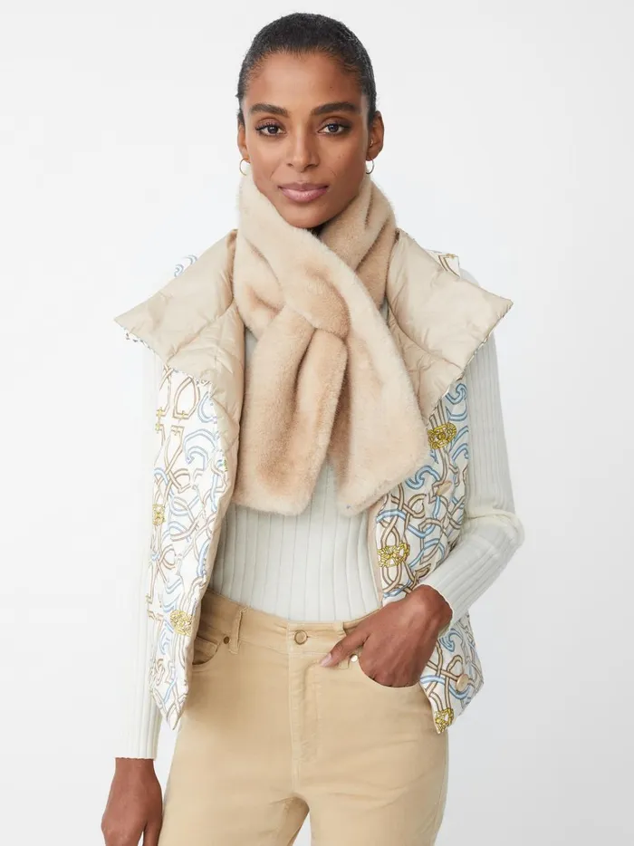 JMclaughlin Vivian Reversible Puffer Vest In Neo Beltmore Con Off Whitebluesand Women Jackets and Outerwear JMclaughlin Vivian Reversible Puffer Vest In Neo Beltmore Con Off Whitebluesand Women Jackets and Outerwear