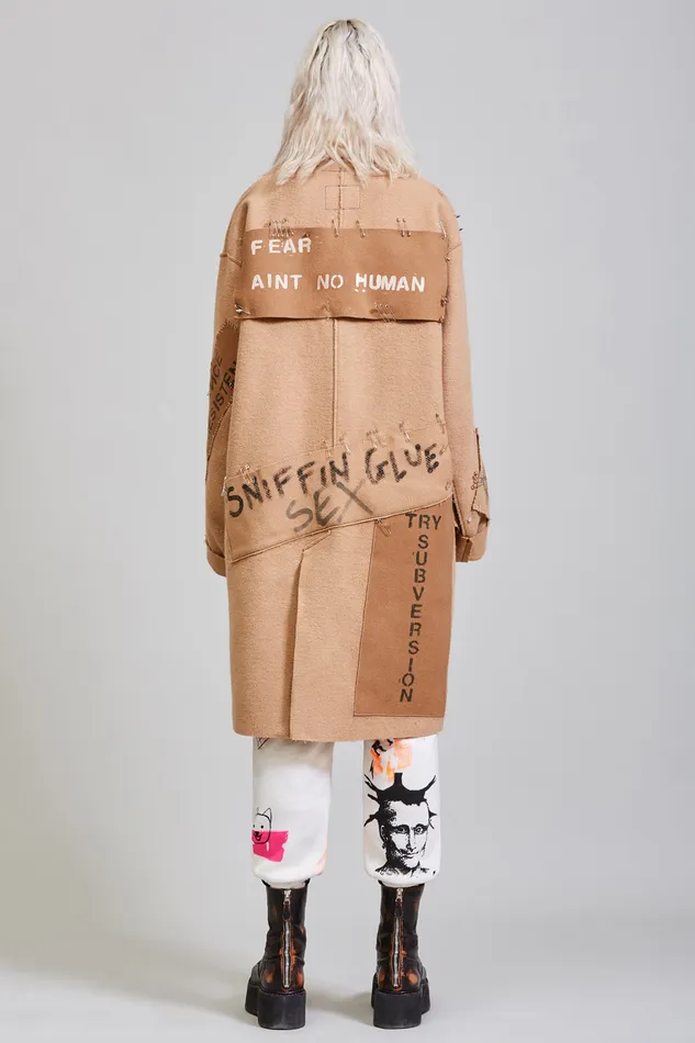 Jackets and Coats Women R13 Graffiti Coat 8211 Camel