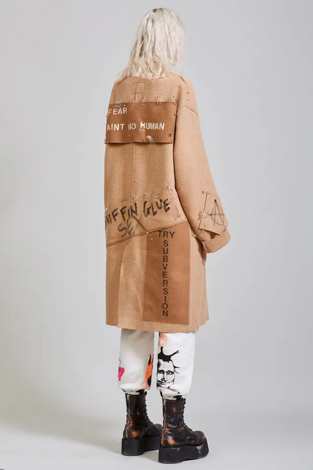 Jackets and Coats Women R13 Graffiti Coat 8211 Camel