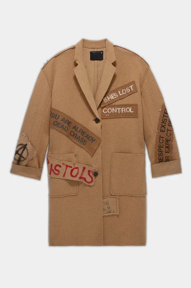 Jackets and Coats Women R13 Graffiti Coat 8211 Camel