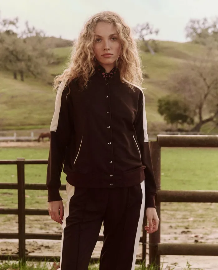 Jackets and Outerwear Women The Great The Track Jacket Driftwood