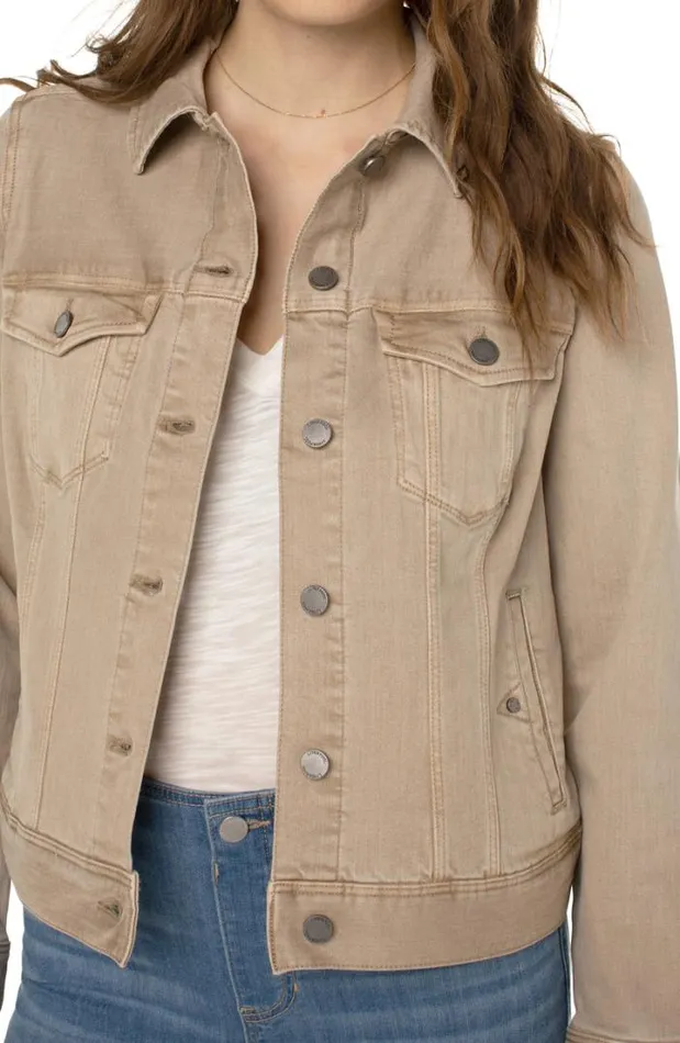 JEAN JACKETS Women Liverpool Los Angeles CLASSIC JEAN JACKET Biscuit Tan