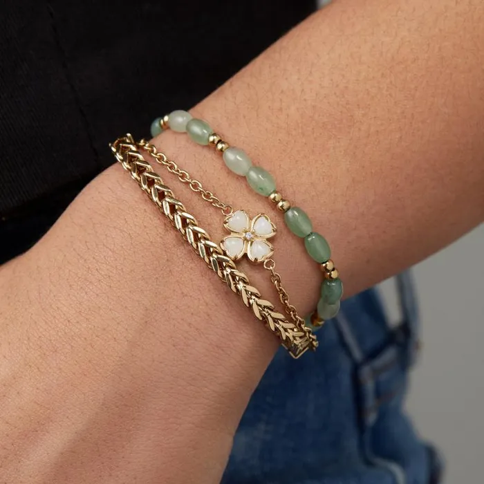 Jewelry Sets Women Alex And Ani FourLeaf Clover Stranded Bracelet Set Stainless Steel Gold