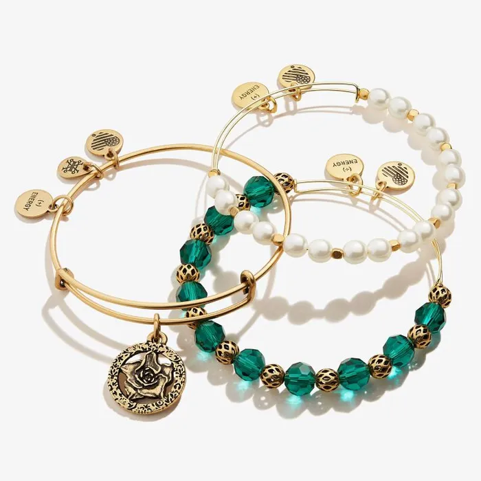 Jewelry Sets Women Alex And Ani Rose Charm Bangle Set Of 3 Rafaelian Silver