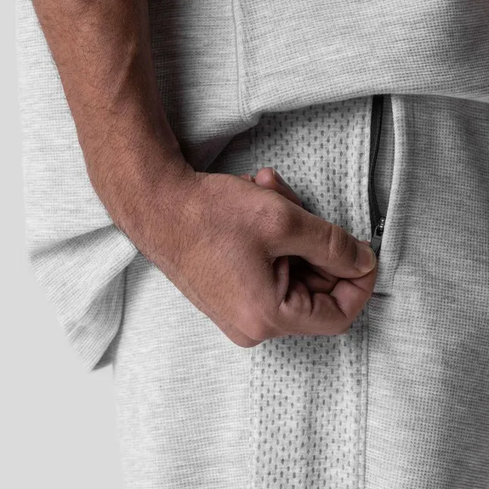 Joggers and Pants Men ASRV Waffle Knit Relaxed Sweatpant Heather Grey