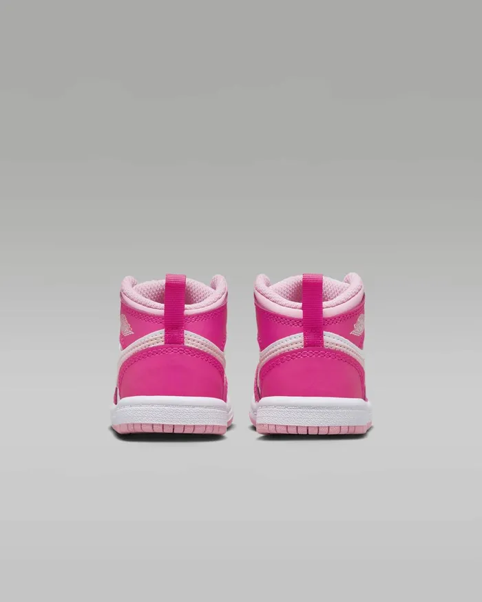Jordan Kids Nike Jordan 1 Mid Whitefierce Pinkmedium Soft Pink
