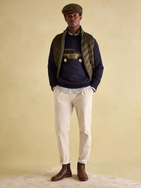 Jumpers and Knitwear Men Joules Navy Applique Crew Neck Jumper