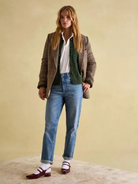Jumpers and Knitwear Women Joules Green Cable Knit Cardigan