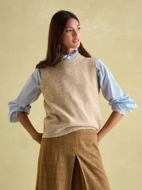 Jumpers and Knitwear Women Joules Natural Regular Fit Knitted Vest