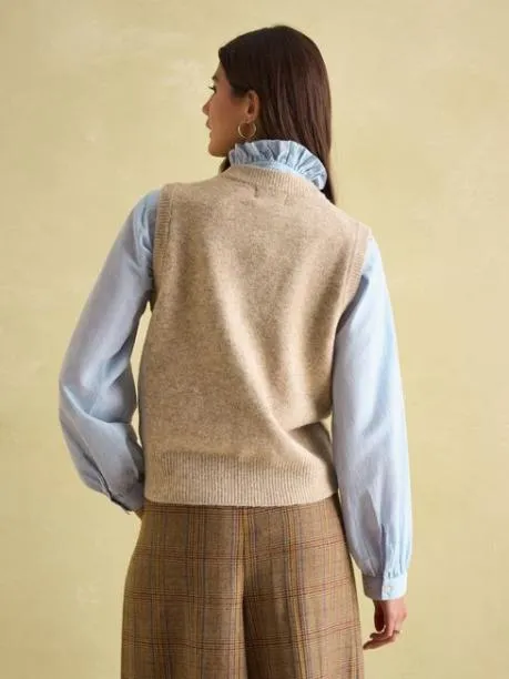 Jumpers and Knitwear Women Joules Natural Regular Fit Knitted Vest