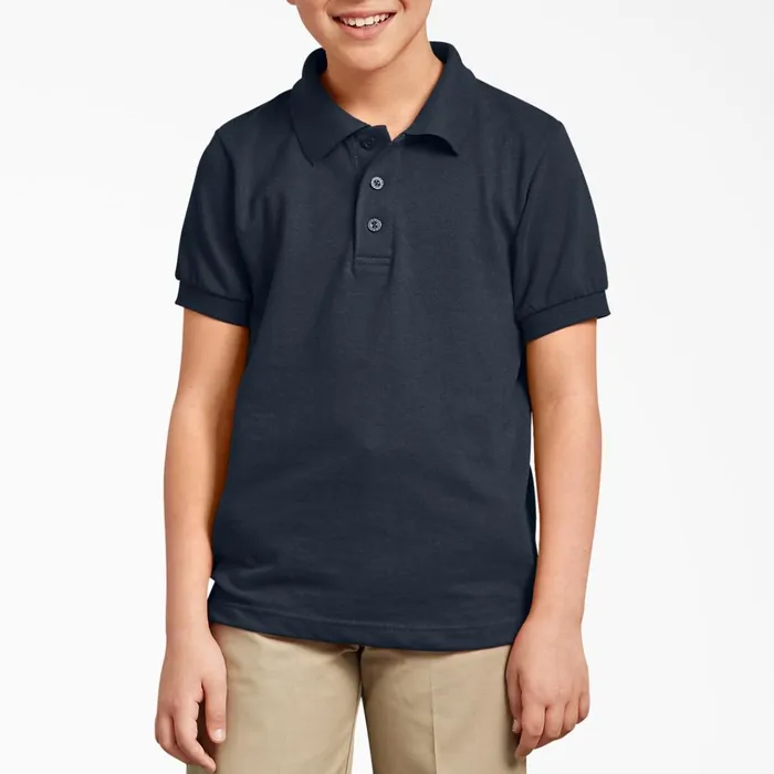 Kids039 Piqu Short Sleeve Polo 420 Dark Navy Dark Navy dn Kids Dickies Shirts