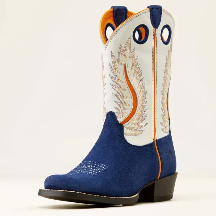 Kids Big Kids039 Footwear Ariat Futurity Fort Worth Western Boot Patriot Blue Suedepale Moon Kids Big Kids039 Footwear Ariat Futurity Fort Worth Western Boot Patriot Blue Suedepale Moon