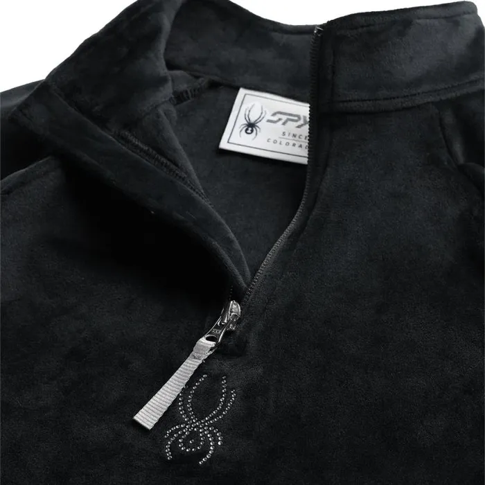 Kids Shimmer Bug Half Zip Black Spyder Fleece
