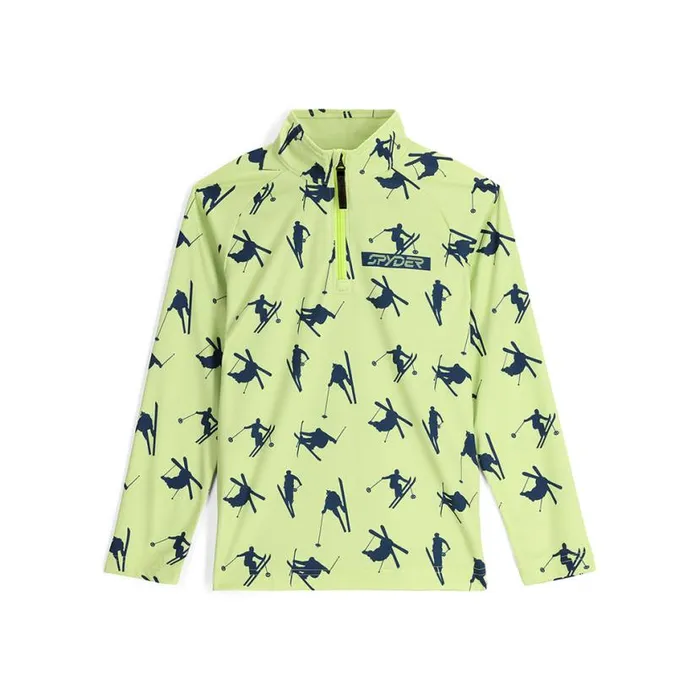 Kids Ski Day Half Zip Lime Ice Spyder Fleece