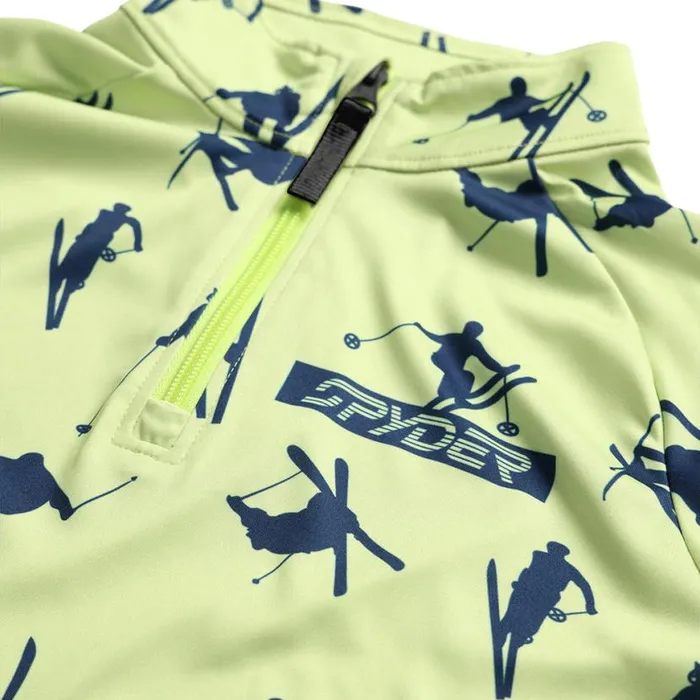 Kids Ski Day Half Zip Lime Ice Spyder Fleece