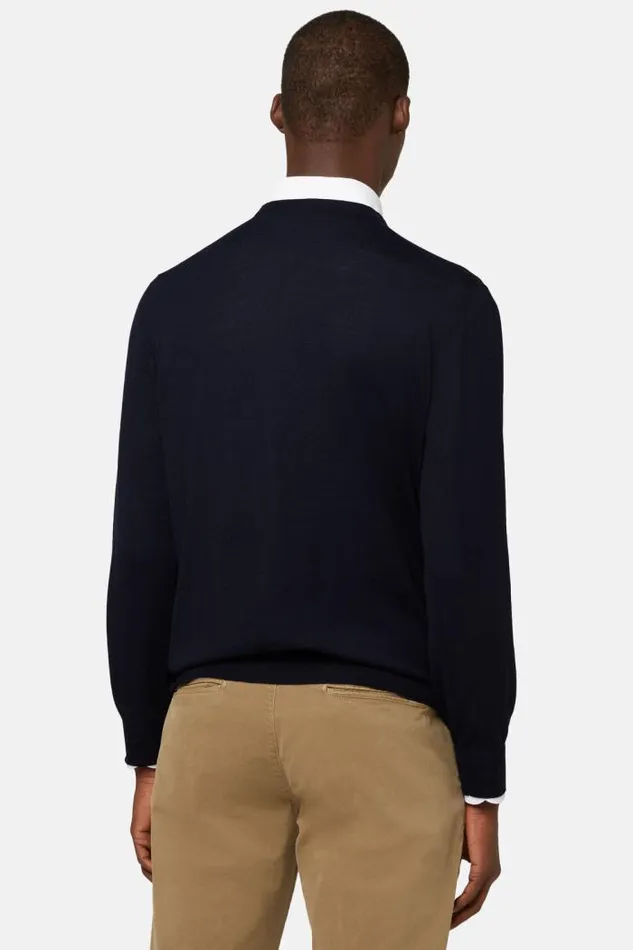 Knitwear Men Boggi Milano Navy Super Fine Cashmere Crew Neck Jumper Navy Blue Knitwear Men Boggi Milano Navy Super Fine Cashmere Crew Neck Jumper Navy Blue