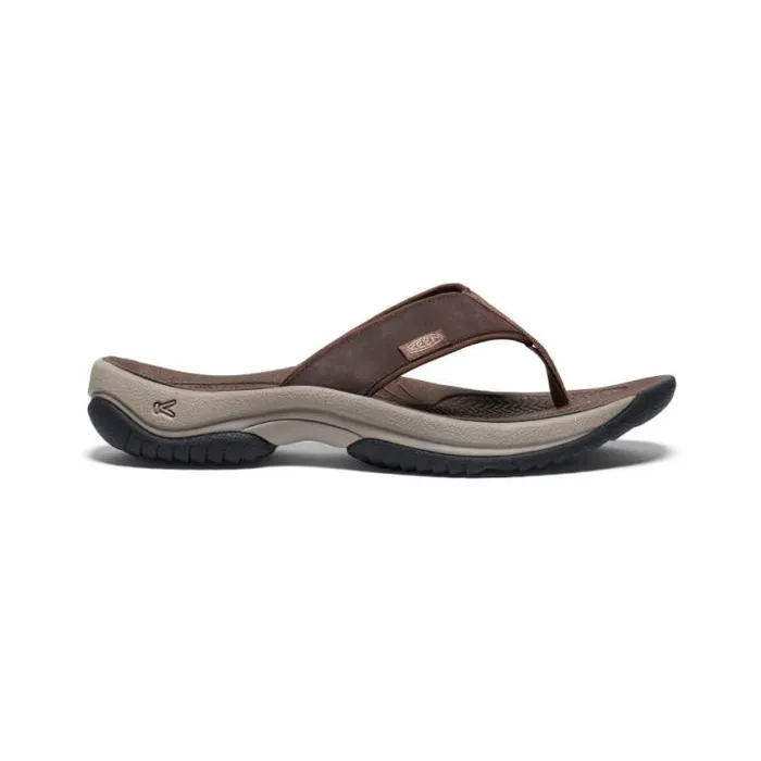 Kona Flip JavaDark Earth Leather FlipFlop Men KEEN SlipOns