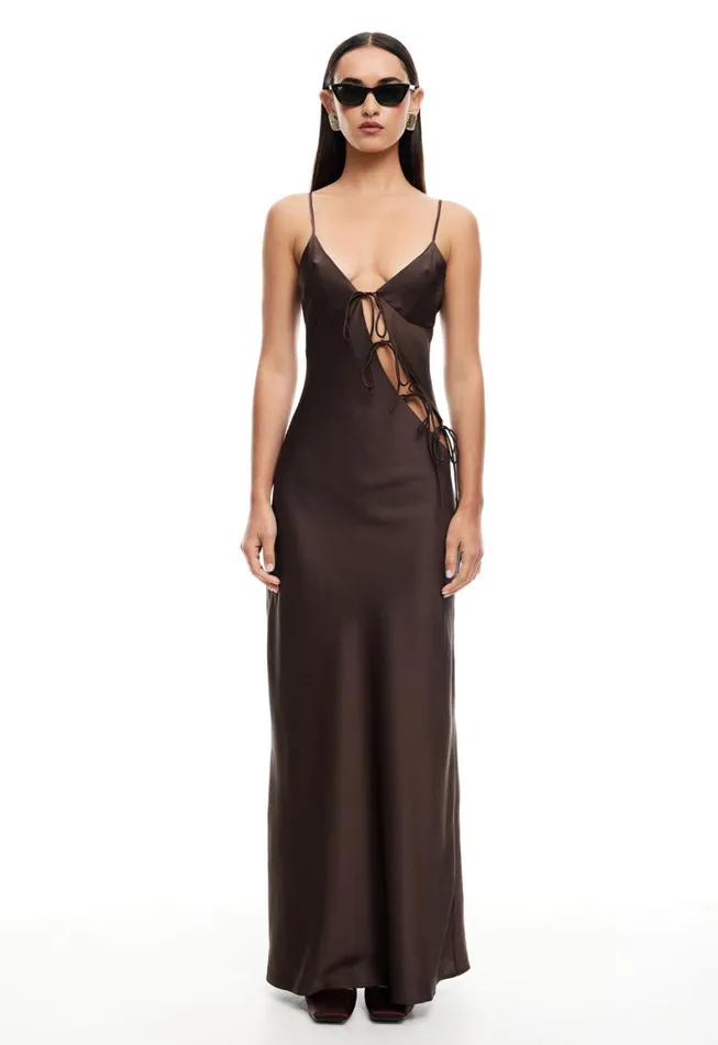 Lioness Fashion ABOUT A GIRL MAXI Chocolate Women Dresses