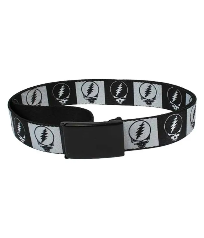 Liquid Blue Belts Accessories SYF Black And Gray Adjustable Web Belt Black