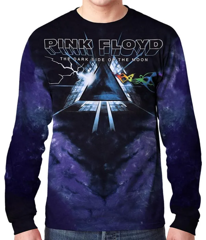 Liquid Blue Long Sleeve Men Dark Side Vortex TieDye Long Sleeve TShirt
