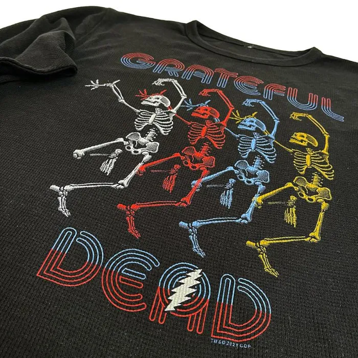 Liquid Blue Long Sleeve Men Marquee Dead Thermal Long Sleeve Black TShirt