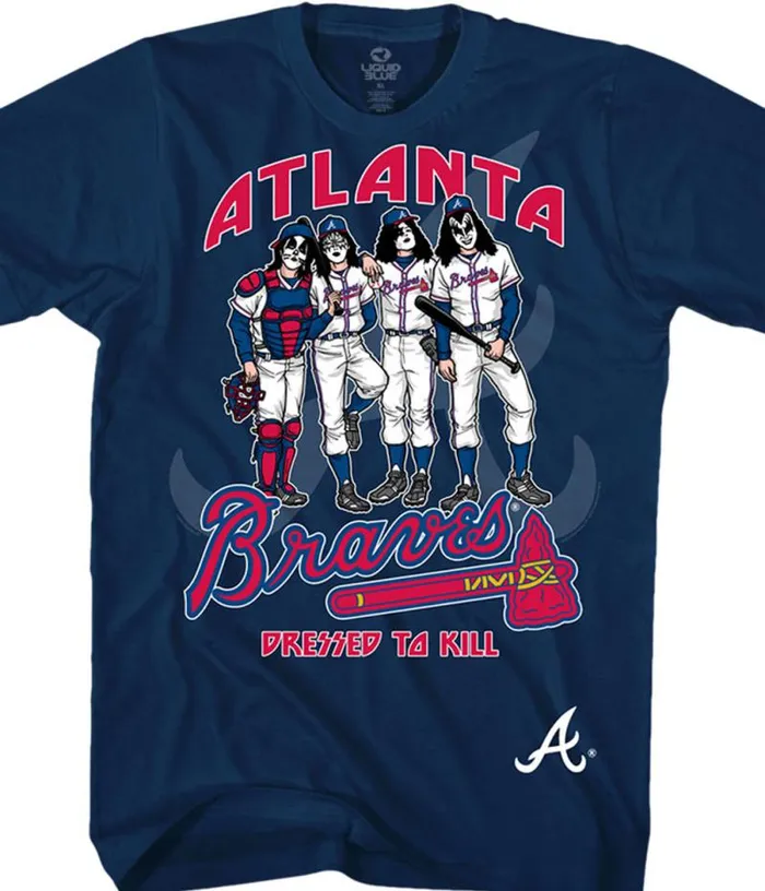 Liquid Blue TShirt Men Atlanta Braves Dressed To Kill Navy TShirt
