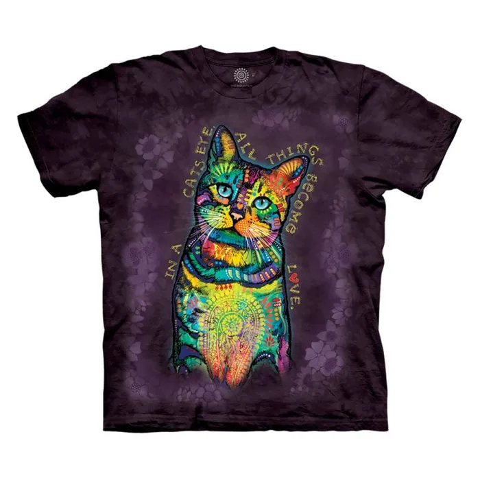 Liquid Blue TShirt Men Cats Eyes Classic Cotton TShirt