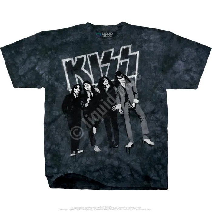 Liquid Blue TShirt Men Dressed To Kill Stencil TieDye TShirt